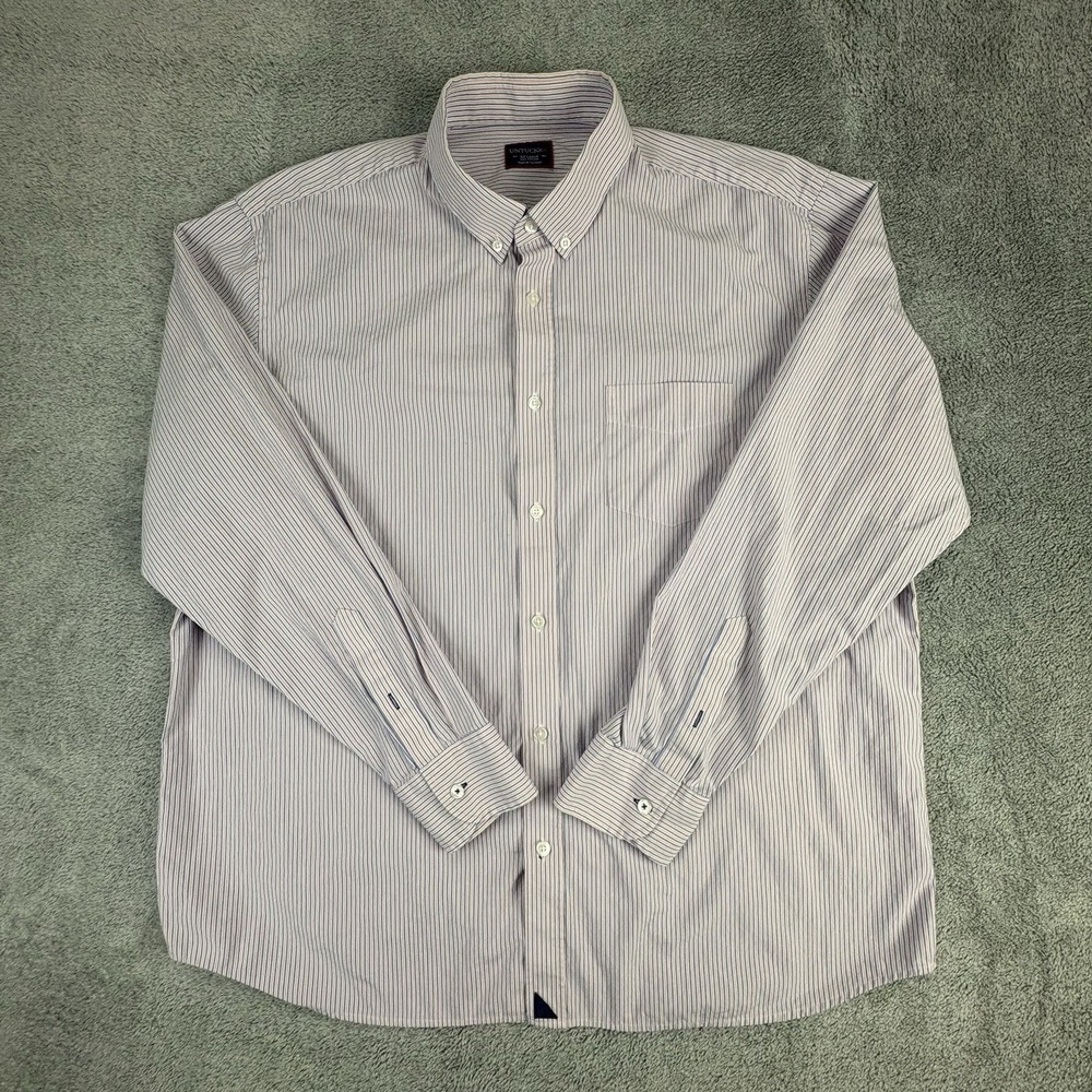 Untuckit XXL Long Sleeve Shirt Button Down Woven Blue Orange White Stripe